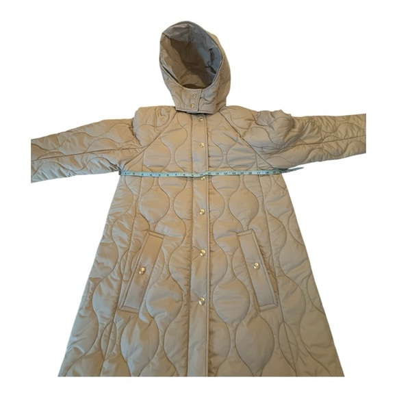 J. Crew Khaki Long Signature Puffer Barn Corduroy Collar Lightweight Warm NEW - Picture 8 of 16